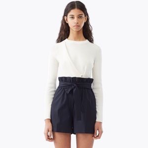 🩳 3.1 Phillip Lim Navy Pinstripe Paperbag Waist Shorts